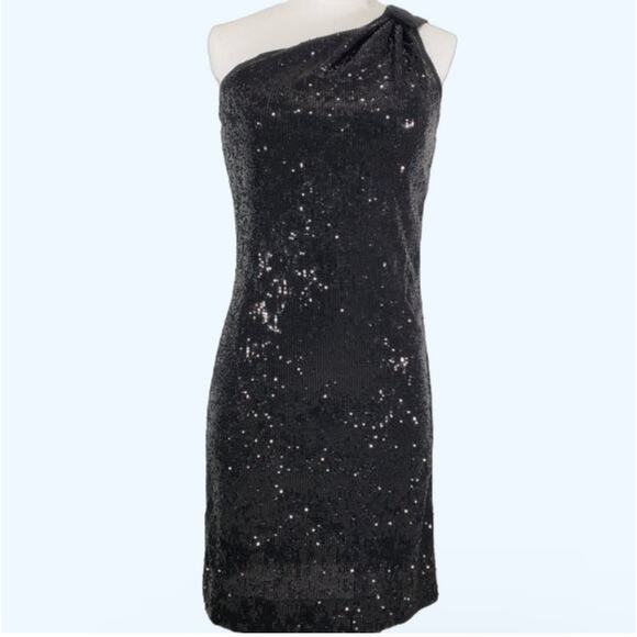 Tory Burch Dress One Shoulder Sequin Mini Cocktail Formal Size Small - Picture 3 of 6